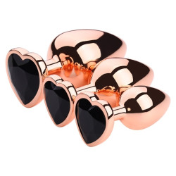 MyPlayToys Plug Bijou Anal Gold Heart L 8 x 4.1cm Noir